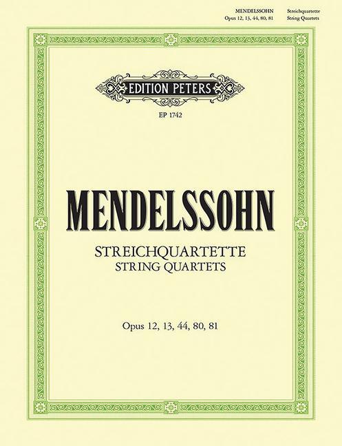 Książka 7 STRING QUARTETS MUSIQUE D'ENSEMBLE FELIX MENDELSSOHN BA
