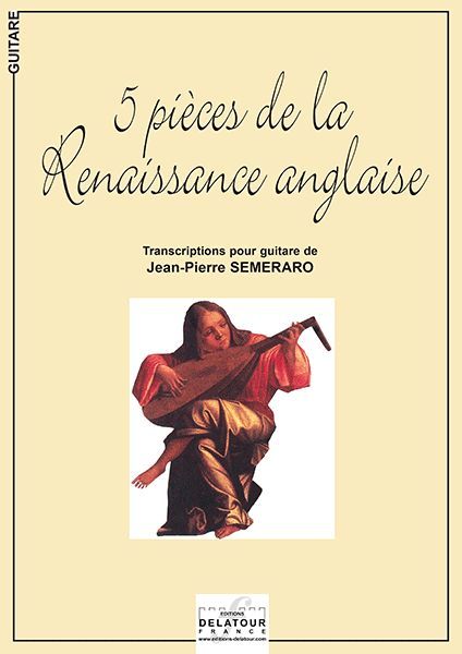 Knjiga 5 PIECES DE LA RENAISSANCE ANGLAISE POUR GUITARE CUTTING FRANCIS