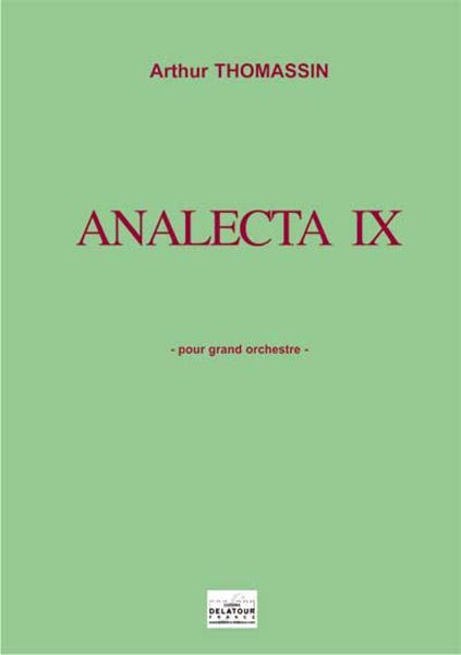 Knjiga ANALECTA IX (SCORE) THOMASSIN ARTHUR