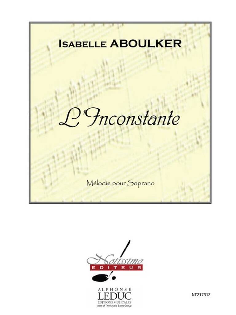 Boek ABOULKER INCONSTANTE SOPRANO SOLO & PIANO BOOK ABOULKER