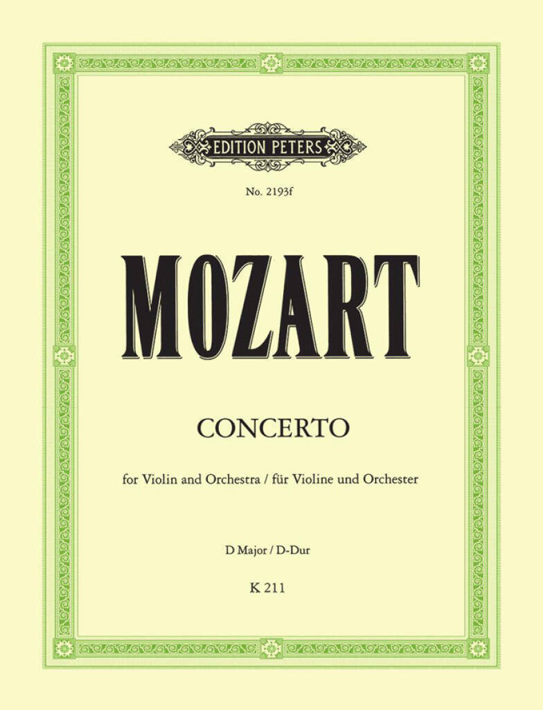 Knjiga CONCERTO NO.2 IN D K211 VIOLON WOLFGANG AMADEUS MOZ