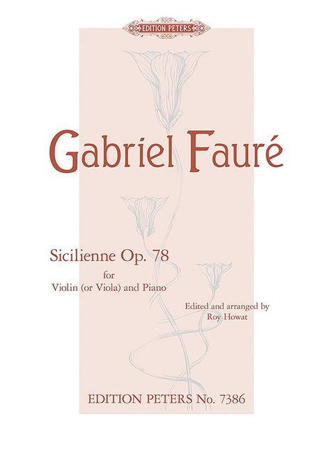Kniha SICILIENNE OP.78  ALTO GABRIEL FAURE