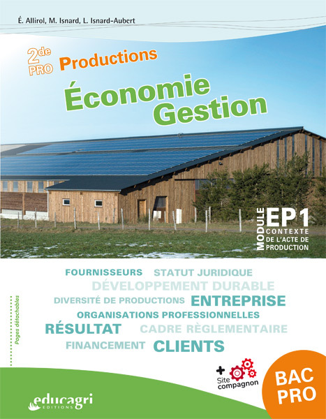 Carte Économie Gestion 2de PRO Productions : cahier d'activités ALLIROL