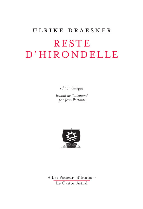Buch Reste d'hirondelle Ulrike Draesner