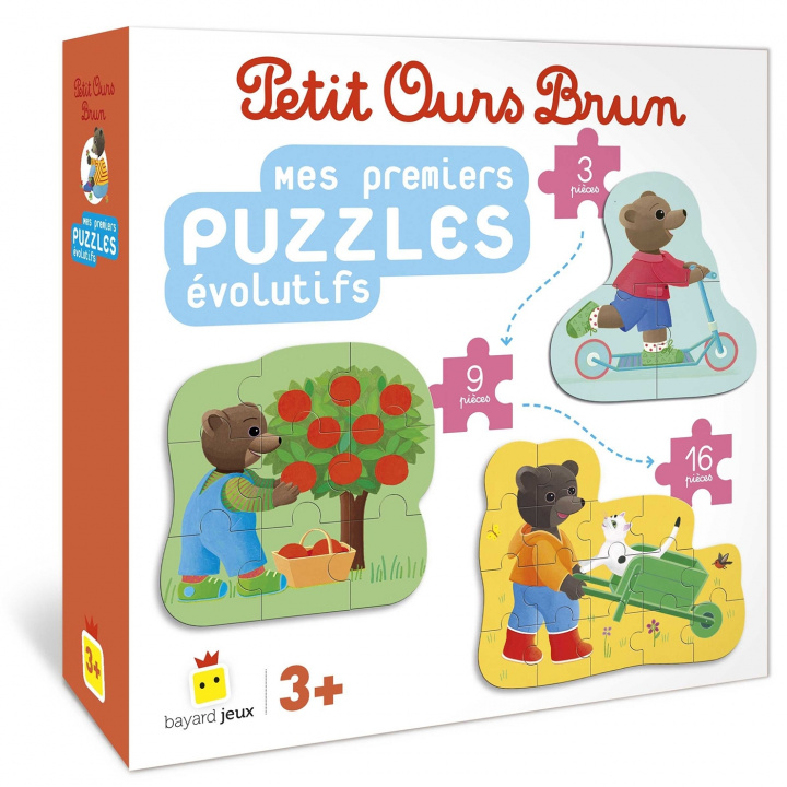 Hra/Hračka Mes premiers puzzles évolutifs Petit Ours Brun 