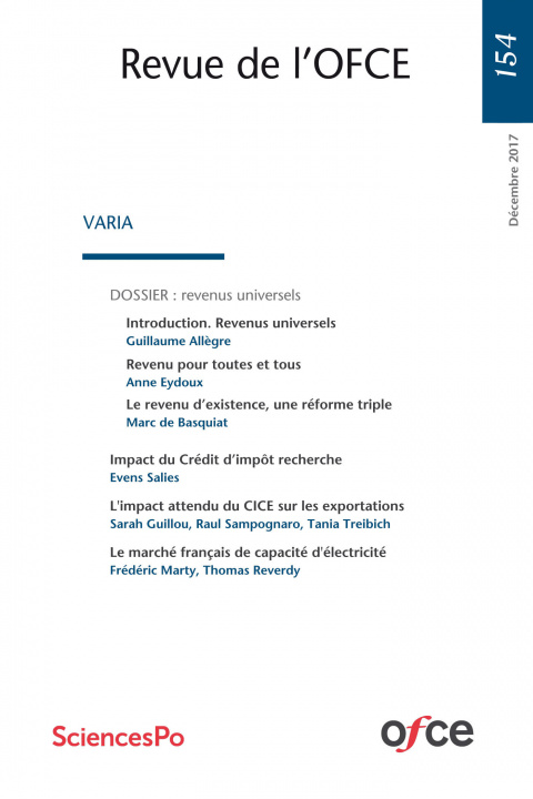 Buch N° 154 : Varia OFCE