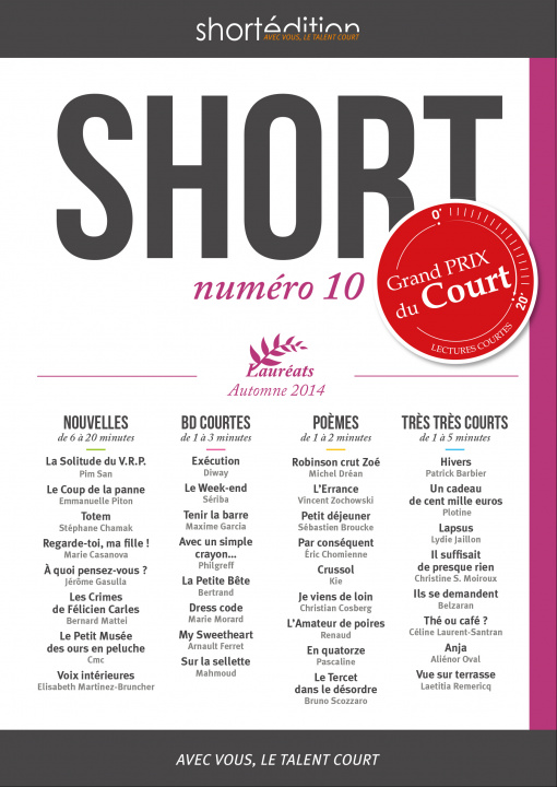 Book Short 10 d'auteurs