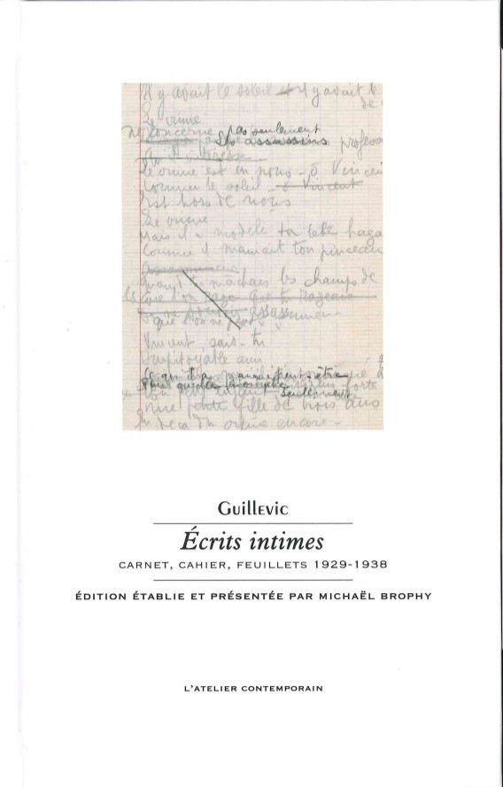 Knjiga Écrits intimes Eugène Guillevic