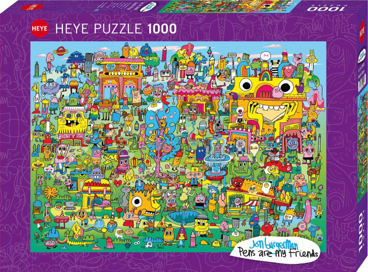 Joc / Jucărie Doodle Village Puzzle 1000 Teile Heye