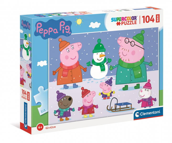 Játék Puzzle 104 maxi super color Świnka Peppa 23752 