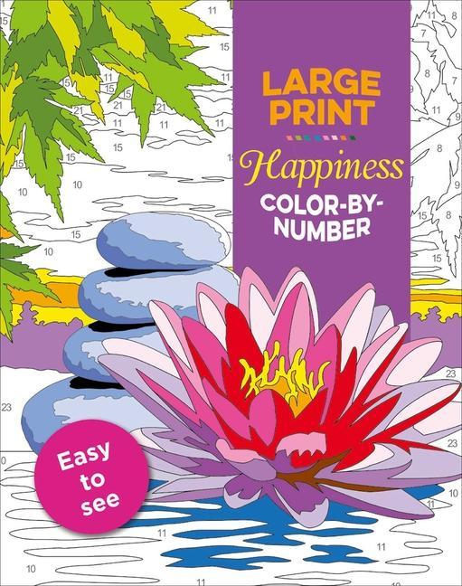 Kniha Large Print Happiness Color-By-Number 