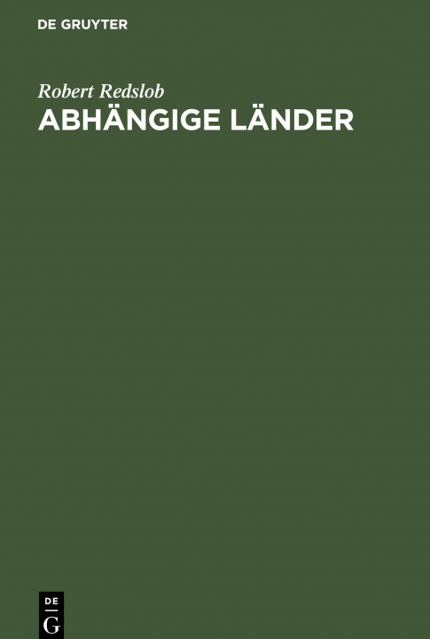 Knjiga Abhangige Lander Robert Redslob