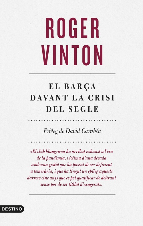 Könyv El Barça davant la crisi del segle ROGER VINTON
