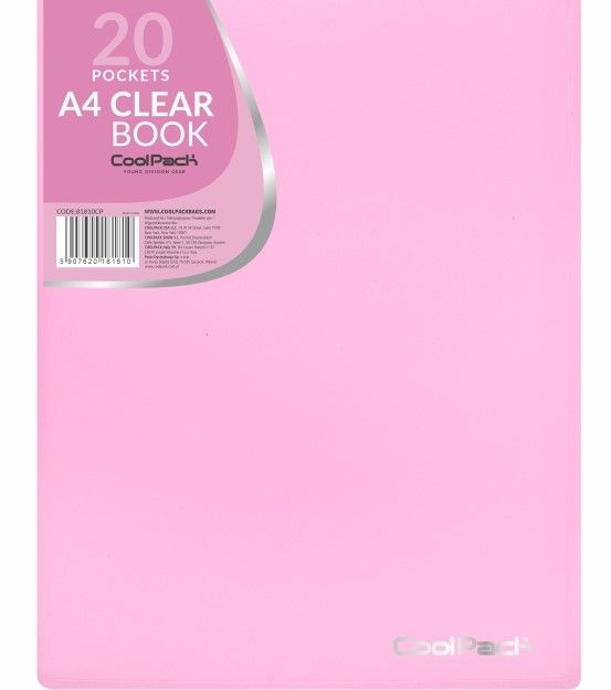 Carte Teczka clear book A4 Coolpack Pastel 20 koszulek róż 