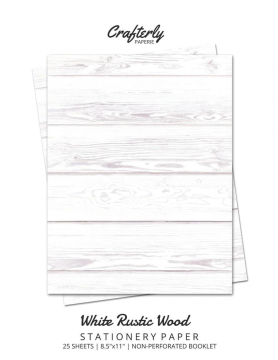 Knjiga White Rustic Wood Stationery Paper Crafterly Paperie