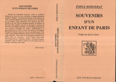 Kniha Souvenirs d'un enfant de Paris Bergerat