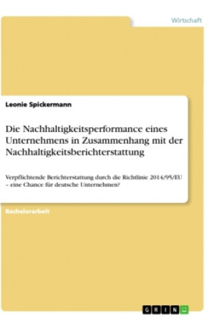 Książka Die Nachhaltigkeitsperformance eines Unternehmens in Zusammenhang mit der Nachhaltigkeitsberichterstattung 