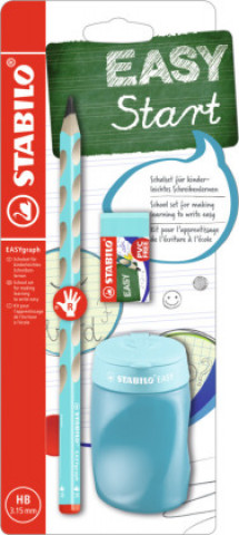 Papírenské zboží STABILO EASYgraph školní set - modrý R s ořezávatkem a pryží 