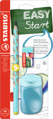 Papírenské zboží STABILO EASYgraph školní set - modrý L s ořezávatkem a pryží 