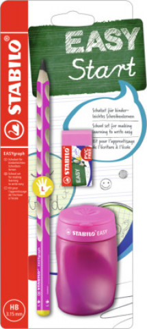 Papírenské zboží STABILO EASYgraph školní set - růžový L s ořezávatkem a pryží 