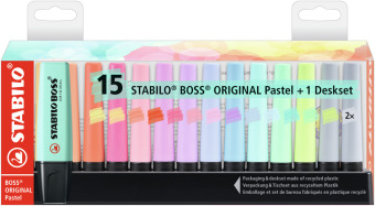 Papírszerek Zvýrazňovač STABILO BOSS ORIGINAL Pastel 15 ks 