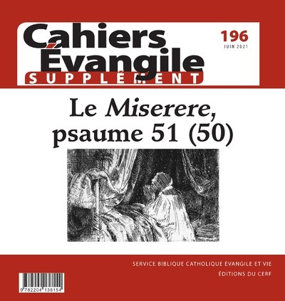 Carte Cahiers Evangile - numéro 196 supplément Le Miserere, psaume 51 (50) collegium