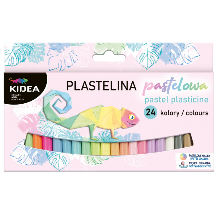 Artykuły papiernicze Plastelina pastelowa Kidea 24 kolory 