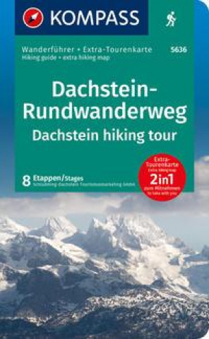 Carte KOMPASS Wanderführer Dachstein-Rundwanderweg, 8 Etappen 