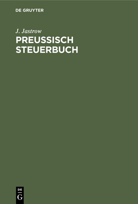 Knjiga Preussisch Steuerbuch J. Jastrow