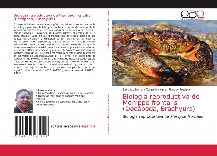 Knjiga Biologia reproductiva de Menippe frontalis (Decapoda, Brachyura) S HERRERA CURIPALLO