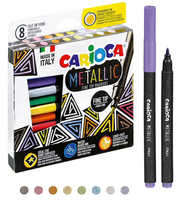 Kniha Pisaki metaliczne Carioca 8 kolorów 