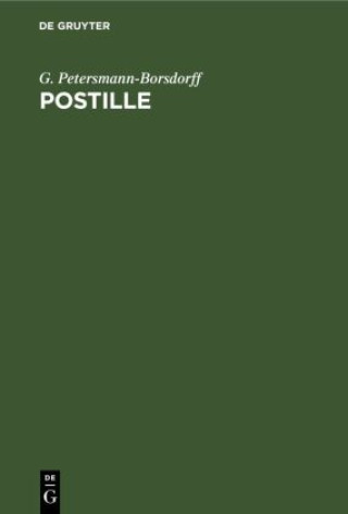 Knjiga Postille G. Petersmann-Borsdorff