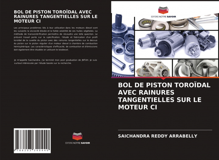 Kniha Bol de Piston Toroidal Avec Rainures Tangentielles Sur Le Moteur CI ARRABELLY SAICHANDRA REDDY ARRABELLY