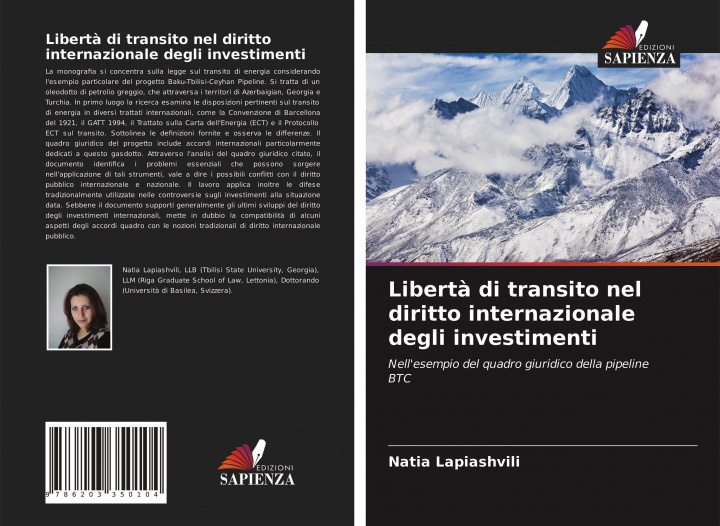 Книга Liberta di transito nel diritto internazionale degli investimenti Lapiashvili Natia Lapiashvili