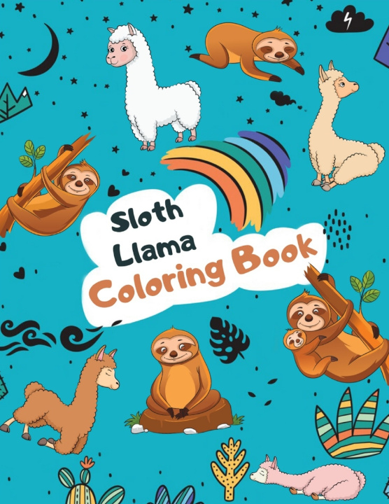Libro Sloth Llama Coloring Book Gelama Lama Gelama