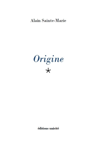 Knjiga Origine Sainte-Marie