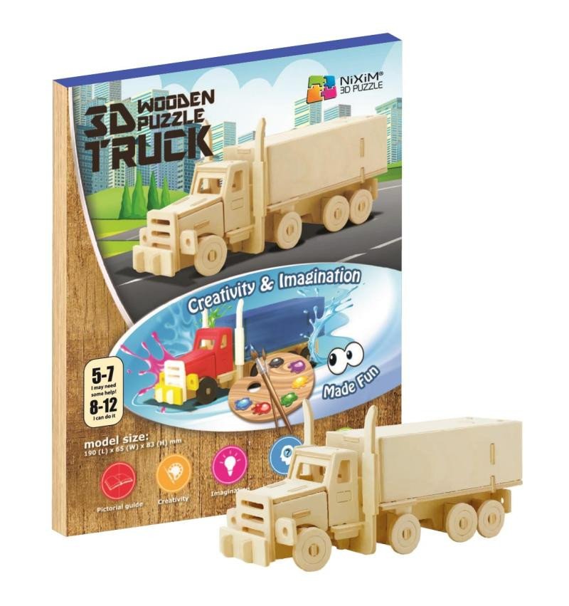 Game/Toy NiXiM Dřevěné 3D puzzle - Kamion 