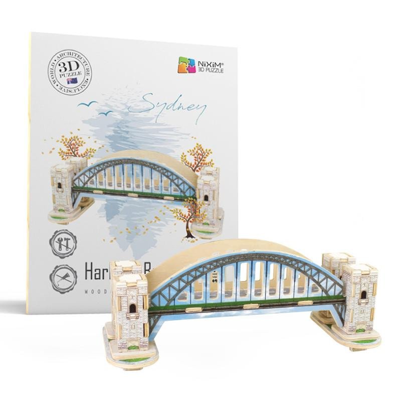 Joc / Jucărie NiXiM Dřevěné 3D puzzle - Harbour Bridge 