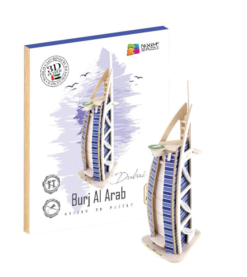 Igra/Igračka NiXiM Dřevěné 3D puzzle - Burdž Al Arab 