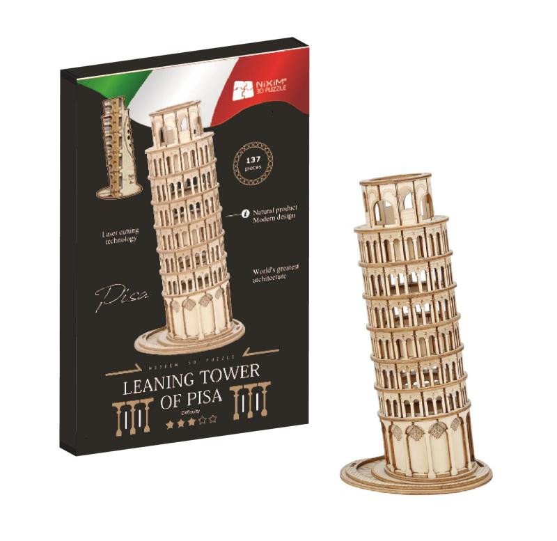 Játék NiXiM Dřevěné 3D puzzle - Šikmá věž v Pise 