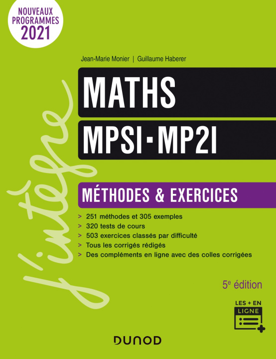 Carte Maths MPSI-MP2I - Méthodes et Exercices - 5e éd. Jean-Marie Monier