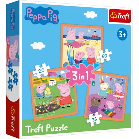 Hra/Hračka Puzzle Prasátko Peppa Úžasné nápady 3v1 