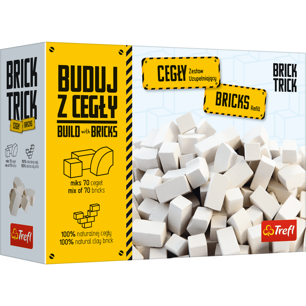 Gra/Zabawka Brick Trick Buduj z cegły Refil cegły zamkowe białe 70 elementów MULTI 61152 