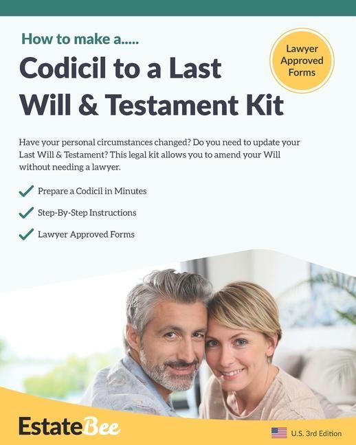 Knjiga Codicil to a Last Will & Testament Kit Estatebee