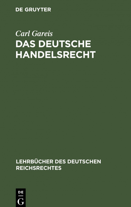 Knjiga Das Deutsche Handelsrecht 