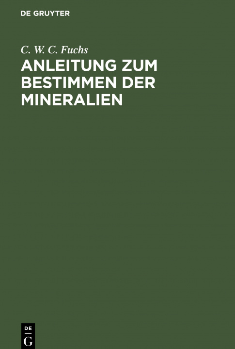 Kniha Anleitung Zum Bestimmen Der Mineralien 