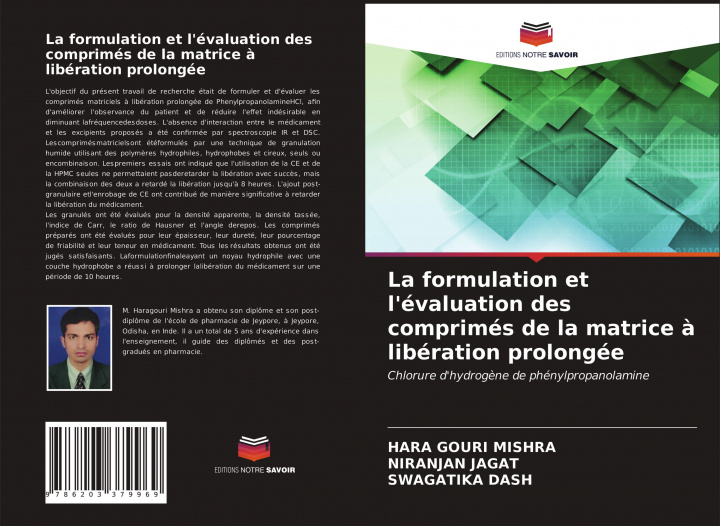 Knjiga formulation et l'evaluation des comprimes de la matrice a liberation prolongee Mishra Hara Gouri Mishra