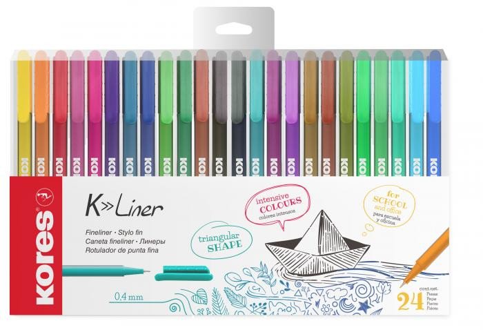 Papírenské zboží Kores K-Liner Sada 24 barev 