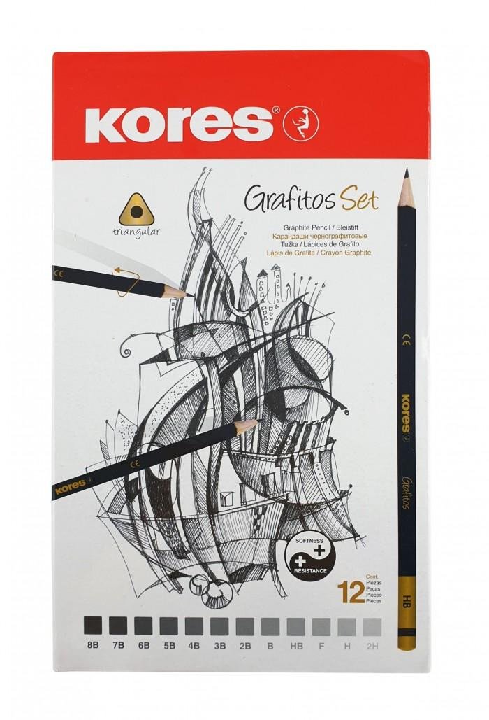 Papírszerek Kores Grafitos - souprava grafitových tužek 8B - 2H 