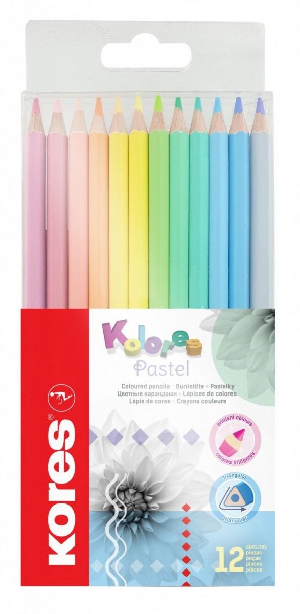 Artykuły papiernicze Kores Kolores Pastel trojhranné pastelky 12 barev 